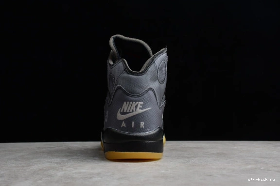 Air  O-W Jordan 5 CT8480-001 CT8480-001 Retro Black Red Muslin-Fire 0224